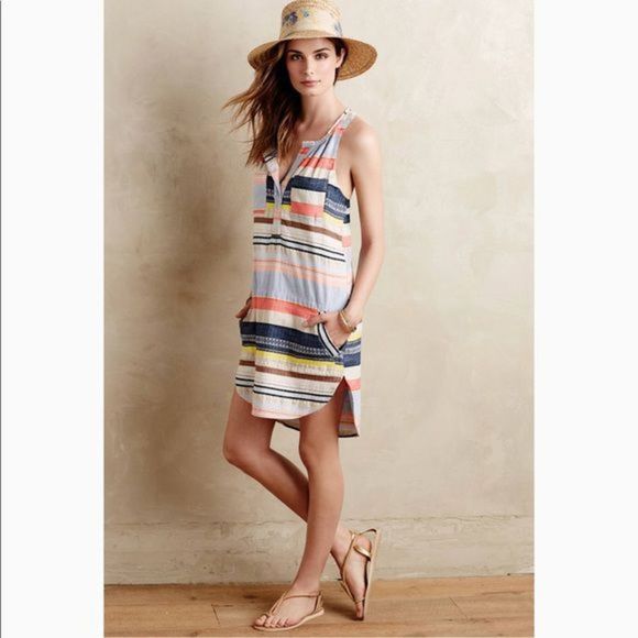 Anthropologie Dresses & Skirts - The Odells Anthropologie sleeveless colorful cotton tunic dress size medium peti